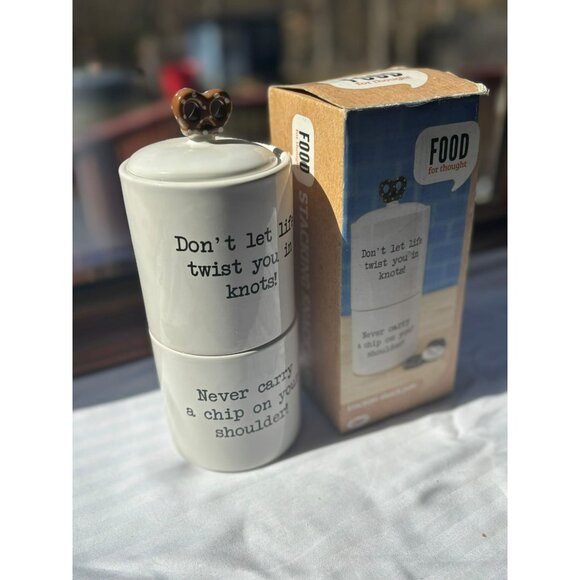 Food for Thought Candy Stacking Snack Jar Boston Warehouse - Picture 2 of 6